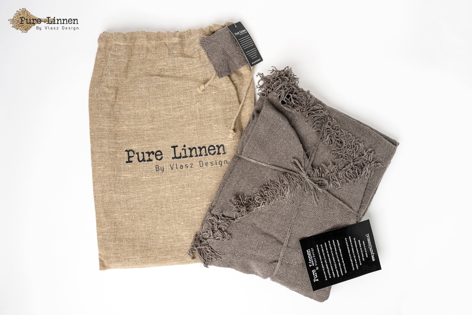 Tafelkleed Rond  100% linnen "Sora" Grey