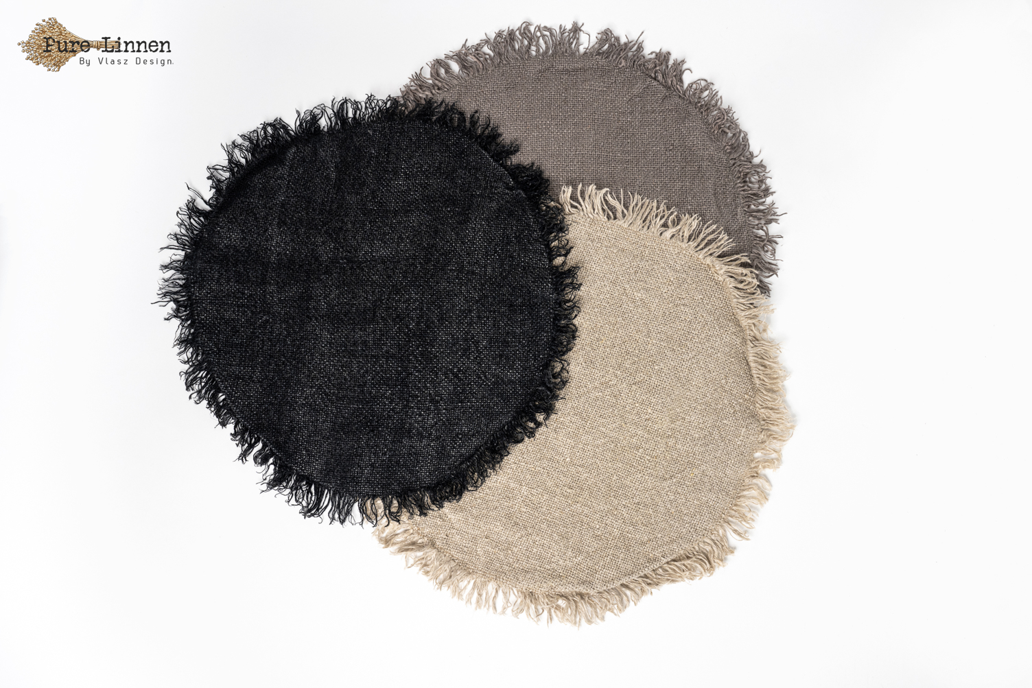 placemats  Rond  100% linnen "Ize"  Naturel