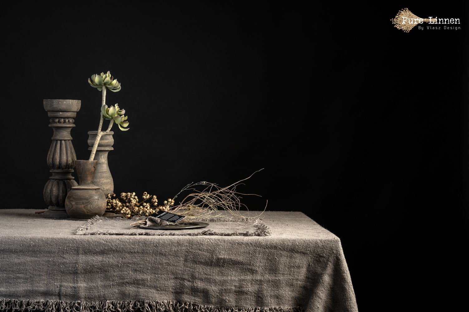 placemats  Recht  100% linnen "Edna"  Grey