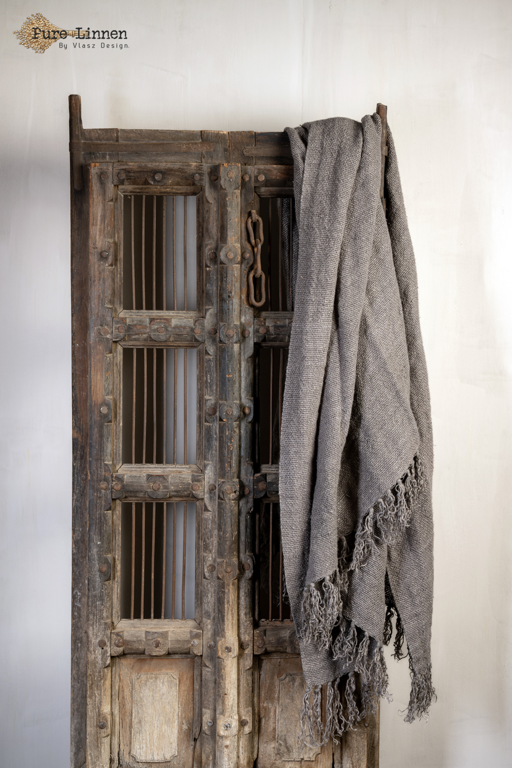 Plaid 100% Linnen Tamar 130x190 Grey
