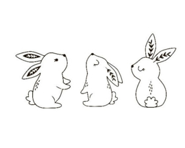 Muursticker 3 konijnen