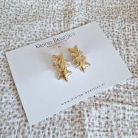 Kerst sterretjes goud 3 cm