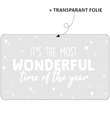 Herbruikbare raamsticker Kerst wonderful time of the year wit