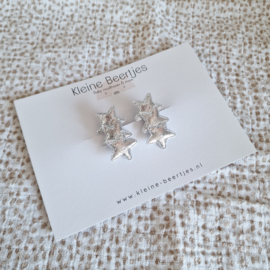 Kerst sterretjes zilver 3cm