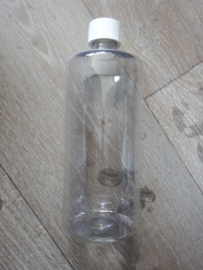 fles  1 liter glashelder kunststof incl dop