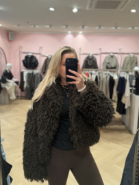 TEDDY PUFFER JACKET | CHOCO