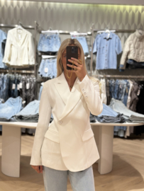 CROSSED WAIST BLAZER WHITE