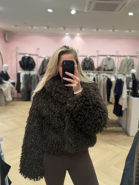 TEDDY PUFFER JACKET | CHOCO