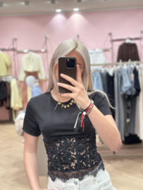 LACE CORSET SHIRT | BLACK