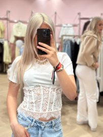 LACE CORSET SHIRT | WHITE