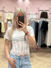 LACE CORSET SHIRT | WHITE