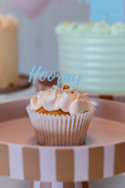 Cupcake topper  'Hooray'