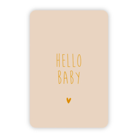 Wenskaart | Hello baby - goudfolie