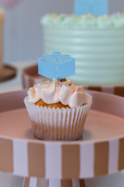Cupcake topper 'Lego blokje'