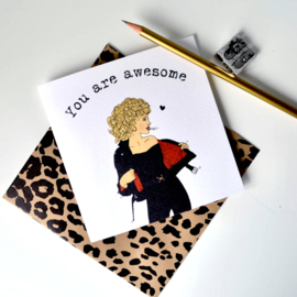 You are awesome met leopard print envelop
