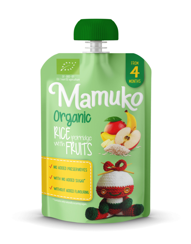 Mamuko bouillie bio riz au lait aux fruits 4+ mois