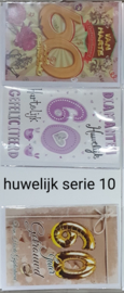 3 wenskaarten met envelop huwelijk/huwelijks jubileum keuze uit 10 series klik hier voor de andere series