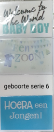 3 wenskaarten met envelop geboorte keuze uit 10 series klik hier voor andere series