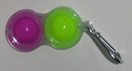 Pop the bubble sleutelhanger glow in the dark  fuxia/groen.