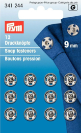 Prym 341244 Drukkers zilver 9 mm. (krt)