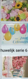 3 wenskaarten met envelop huwelijk/huwelijks jubileum keuze uit 10 series klik hier voor de andere series