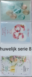 3 wenskaarten met envelop huwelijk/huwelijks jubileum keuze uit 10 series klik hier voor de andere series