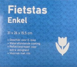 Fietstas enkel grijs.