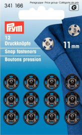 Prym 341166 Drukkers zwart 11 mm. (krt)