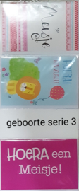 3 wenskaarten met envelop geboorte keuze uit 10 series klik hier voor andere series