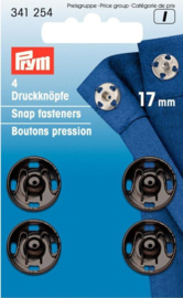 Prym 341254 Drukkers zwart 17 mm. (krt)