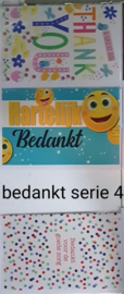 3 wenskaarten met envelop nieuwe bedankt keuze uit 10 series. Klik hier voor de andere series