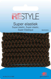 Restyle Super elastiek zwart 6m/4,5mm