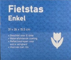 Fietstas enkel blauw.