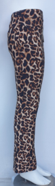 Stretch comfort broek  T 227  panter print Flared uitlopende pijp