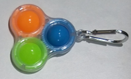 Pop the bubble sleutelhanger  glow in the dark oranje/groen/blauw.