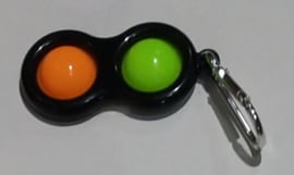 Pop the bubble sleutelhanger  oranje/groen.