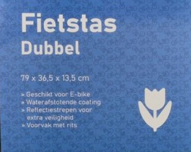 Fietstas dubbel grijs.