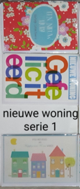 3 wenskaarten met envelop nieuwe woning keuze uit 10 series .klik hier voorde andere series