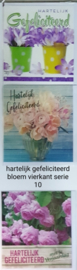 3 stuks wenskaart vierkant hartelijk gefeliciteerd bloem met envelop keuze uit 10 series klik hier voor de andere series