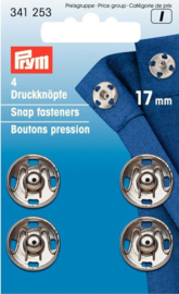 Prym 341253 Drukkers zilver 17 mm. (krt)