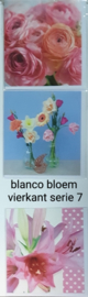 3 stuks blanco wenskaart vierkant  bloem met envelop  keuze uit 10 series klik hier voor andere series