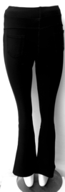 Stretch comfort broek  T 227  zwart Flared uitlopende pijp