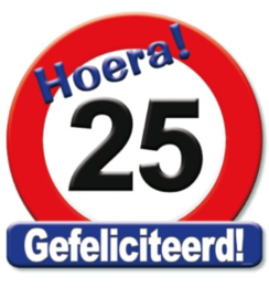 Hulde schild groot  16 t/m 90 jaar