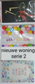 3 wenskaarten met envelop nieuwe woning keuze uit 10 series .klik hier voorde andere series