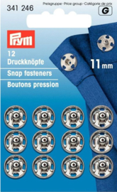 Prym 341246 Drukkers zilver 11 mm. (krt)