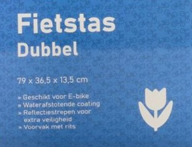 Fietstas dubbel blauw.