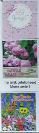 3 stuks wenskaart vierkant hartelijk gefeliciteerd bloem met envelop keuze uit 10 series klik hier voor de andere series