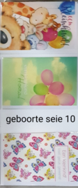 3 wenskaarten met envelop geboorte keuze uit 10 series klik hier voor andere series