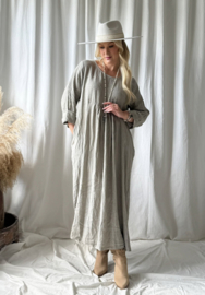 BYPIAS CAMILIA LINNEN JURK TAUPE