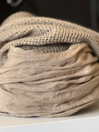 BYPIAS,  BOHEMIANA  LINNEN CROCHET MESH SCARF SAVANNA